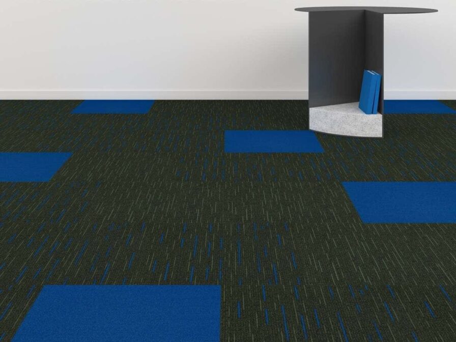 Cabria Solid blue grey carpet tile for offices