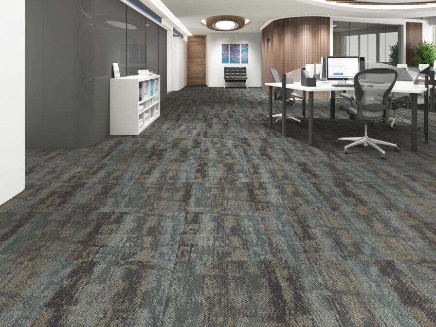 Pixel carpet tiles Mix designs and color for office space